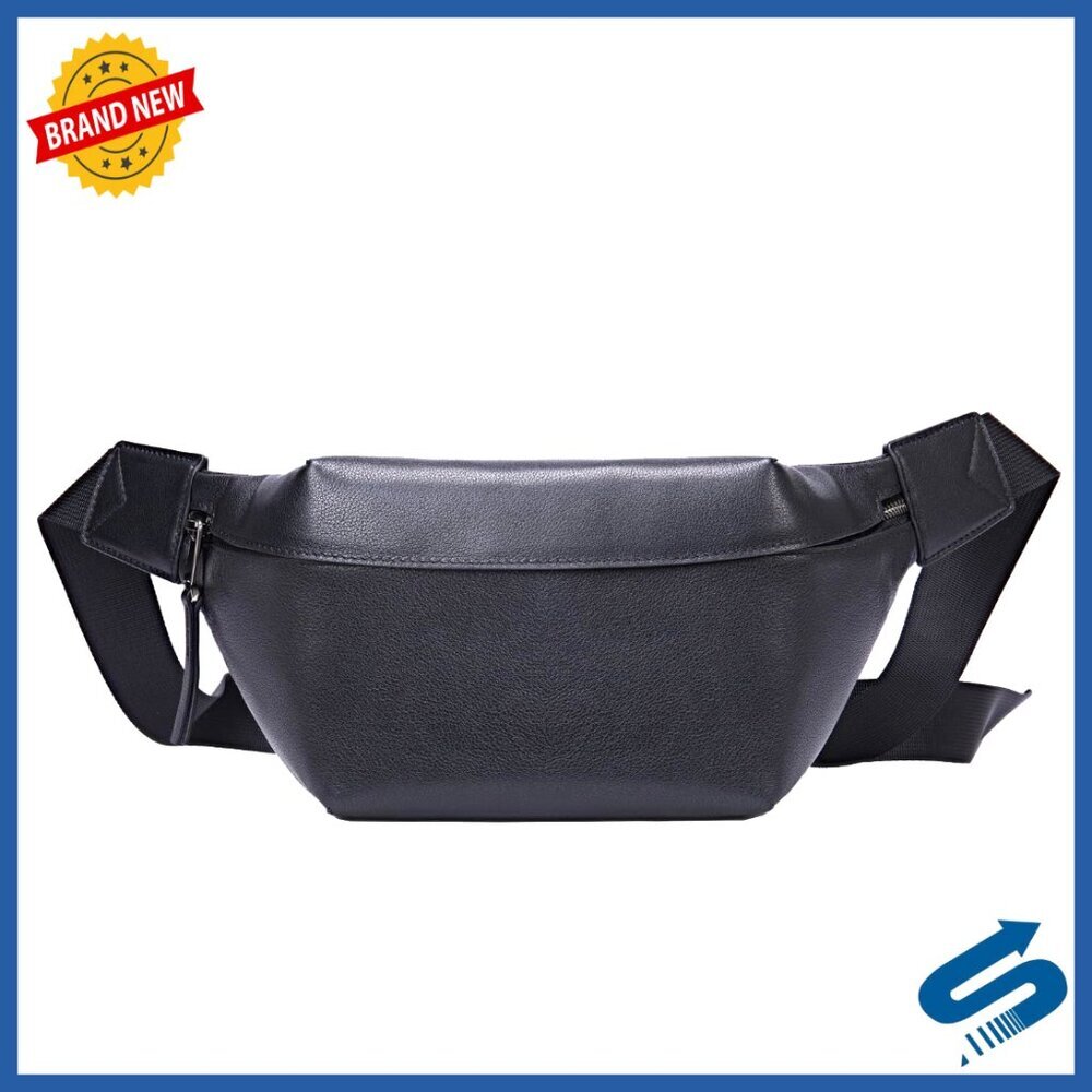Leather Waist Pack Fanny Bag Unisex Outdoor Travel Sports Hiking Running